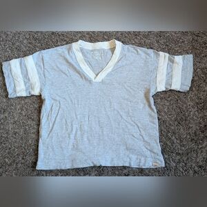 Faherty Grey Varsity Organic Cotton Sunwashed Slub Tee Women's XS